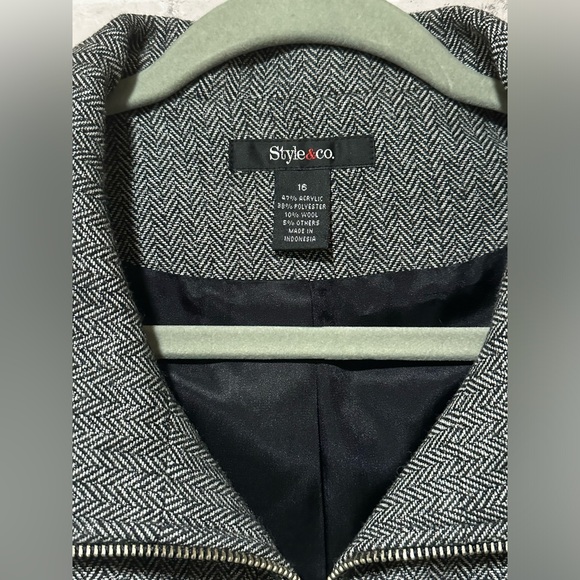 Style & Co Grey Zip Up Blazer / Jacket  Size 16 - Picture 3 of 4
